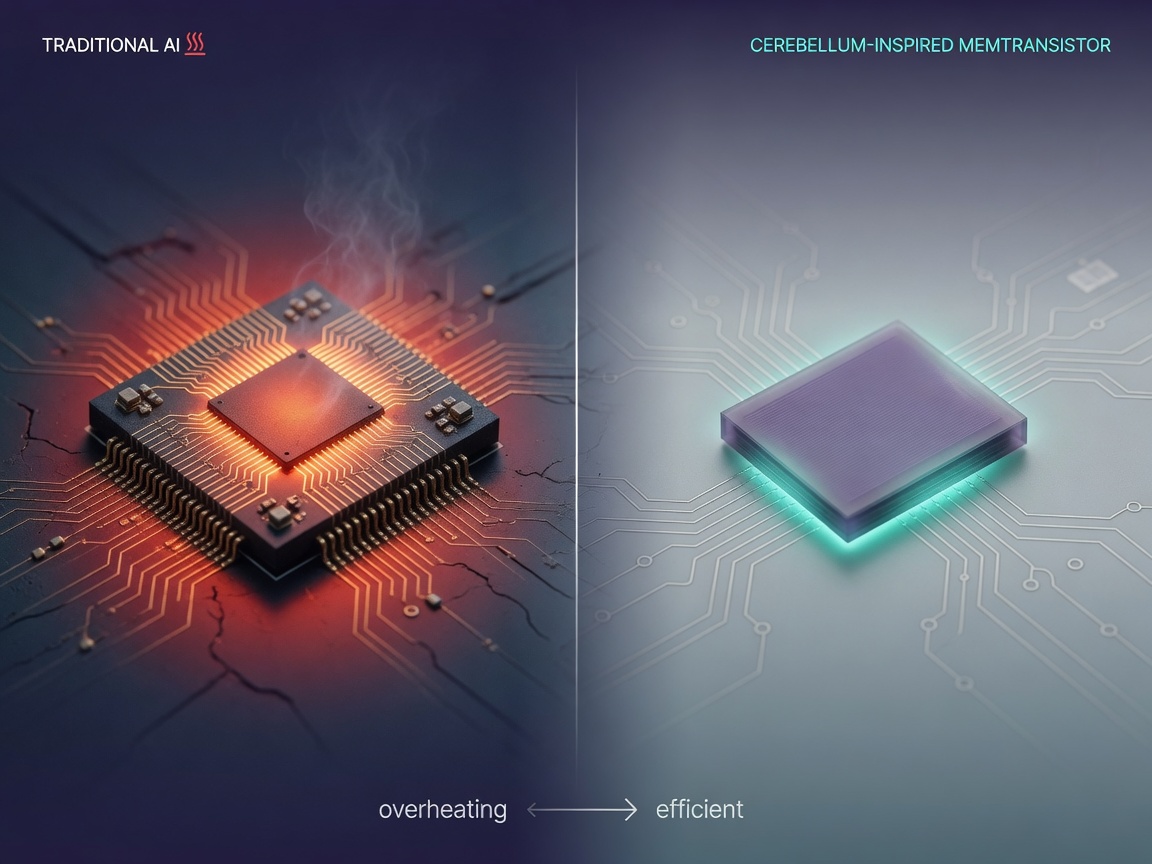 main thumbnail for Cerebellum-Inspired Memtransistor: Why AI Needs to Stop Thinking