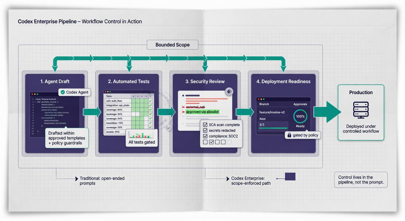 inside paper visual for Codex Moving Into Enterprise Infrastructure Is Really About Workflow Control: What Still Needs Engineering Judgment